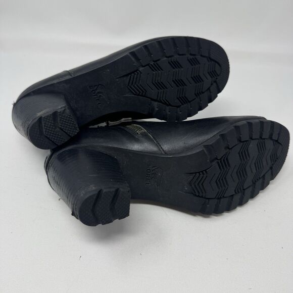 Sorel Nadia NL2842-010 Ankle‎ Boot Peep Toe Woman’s Black Leather Size: 8.5 - Picture 10 of 11